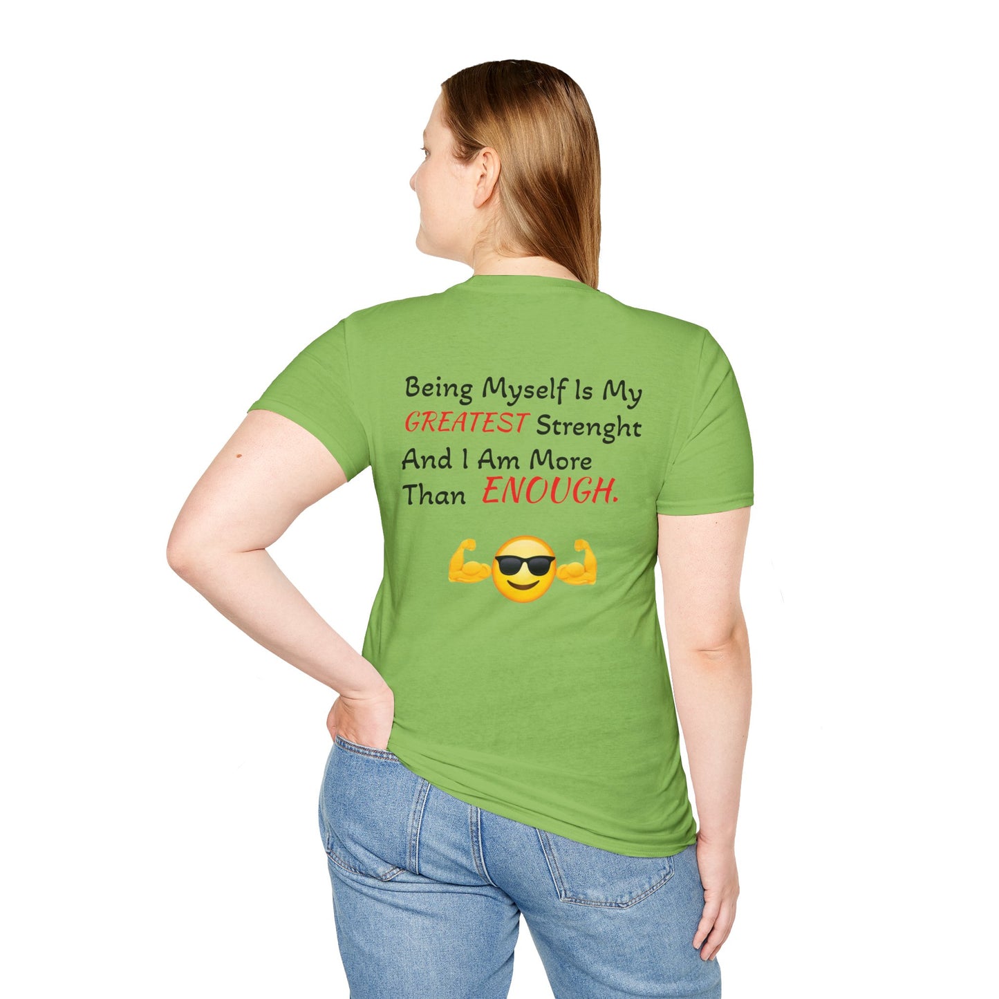 "Being Myself Is My Greatest Strength" Quote 'I AM ENOUGH' Brand Unisex T-Shirt