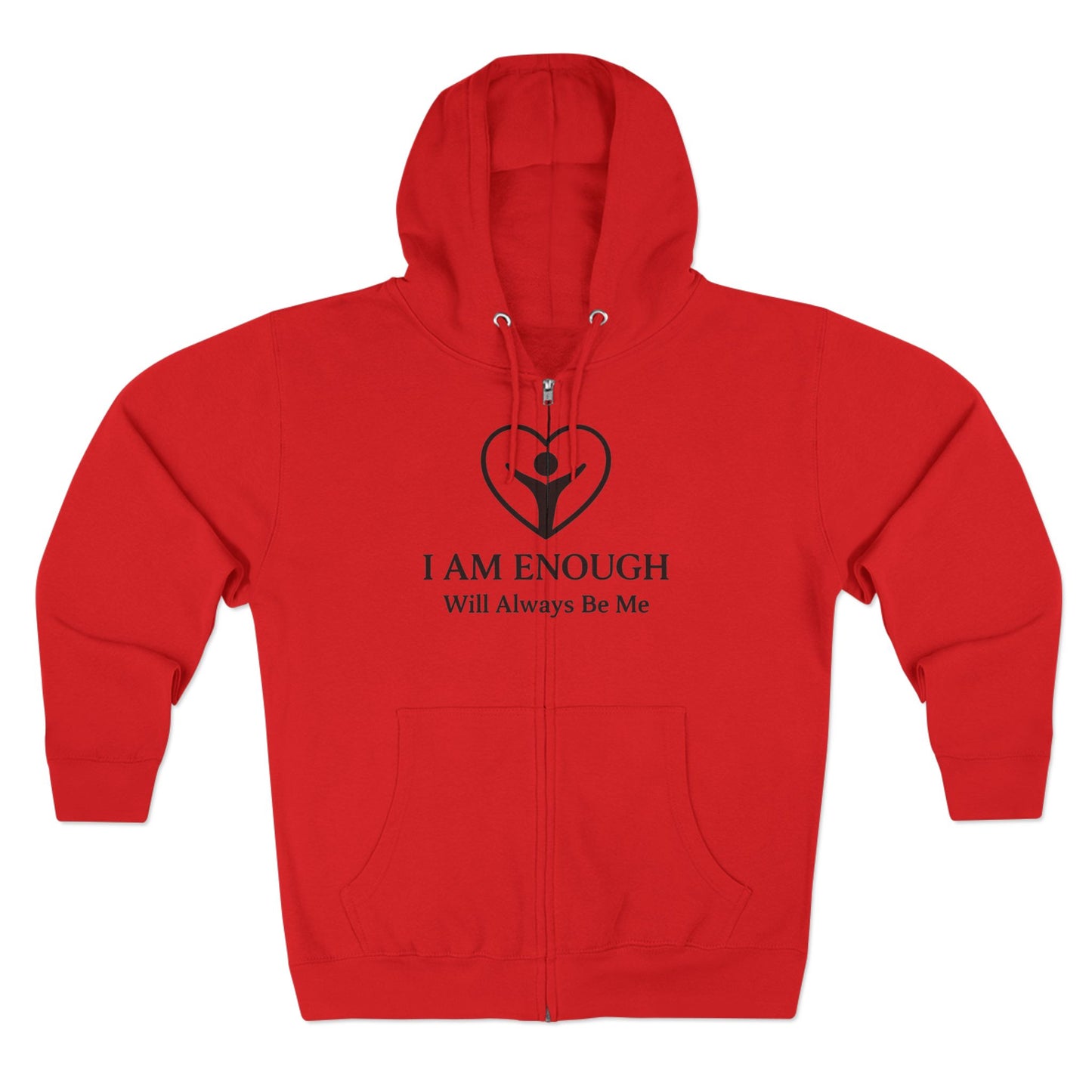 'I Am Enough.' Brand Logo and Icon Unisex Zip Hoodie