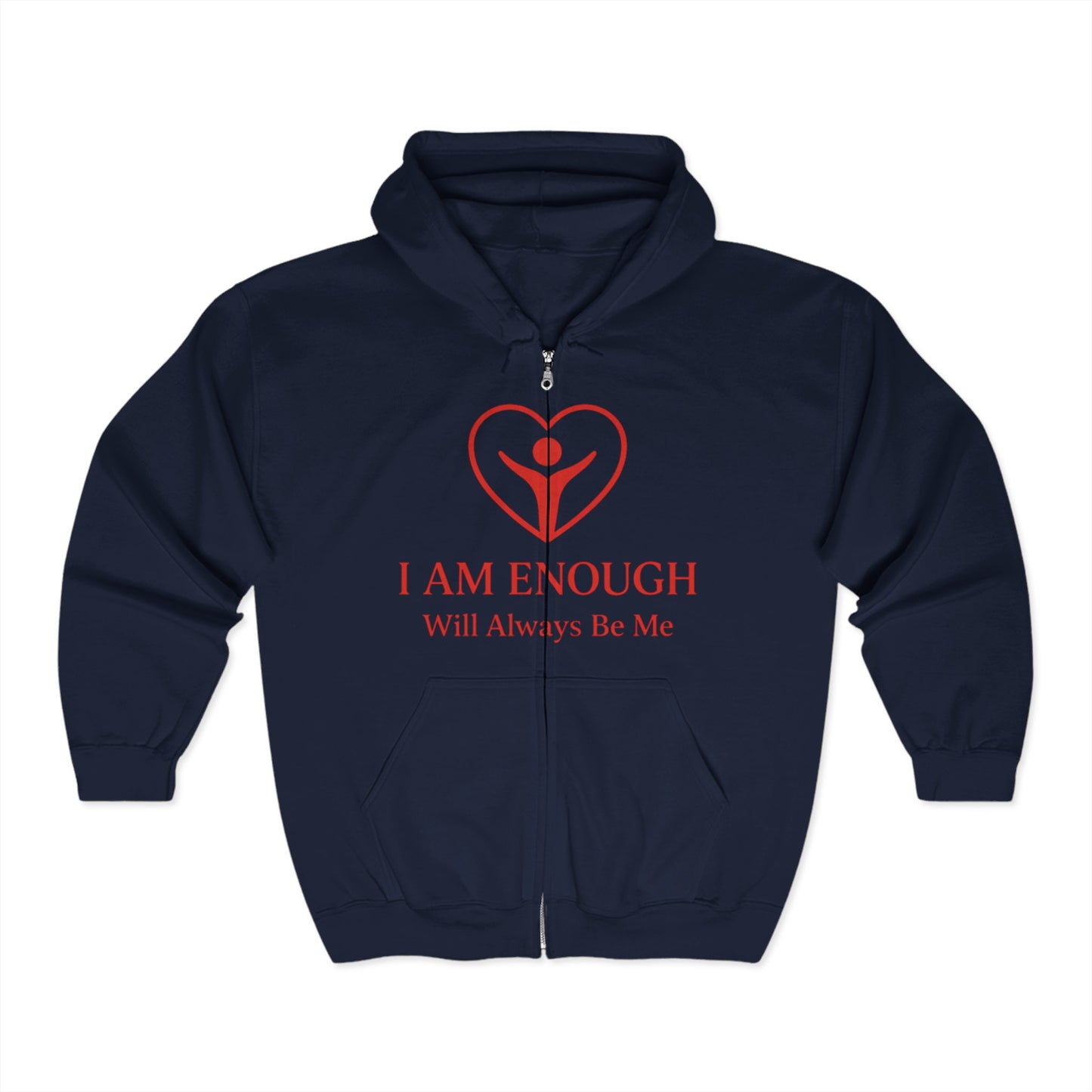 'I Am Enough' Brand Logo and Icon Full Zip Hoodie - Unisex Heavy Blend™
