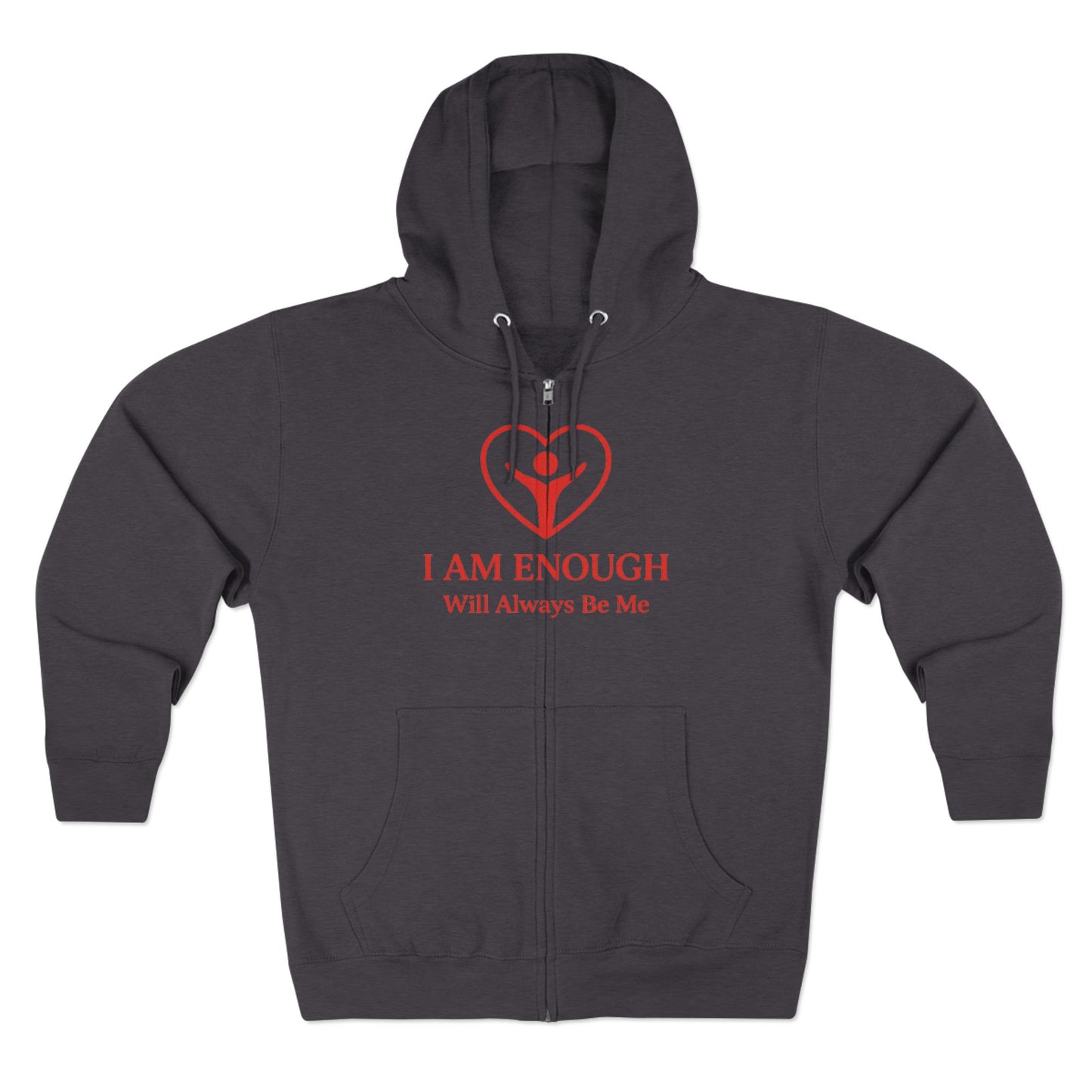 'I Am Enough.' Brand Logo and Icon Unisex Zip Hoodie