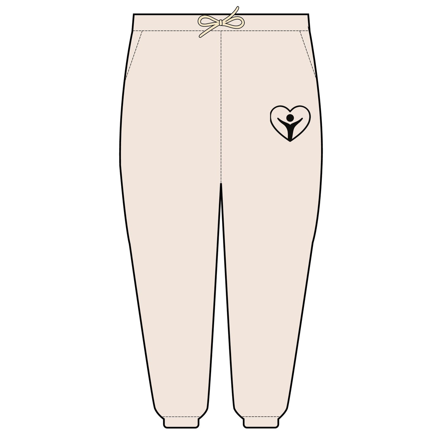 'I AM ENOUGH.' Brand Icon on Cozy Heart-Embroidered Fleece Sweatpants
