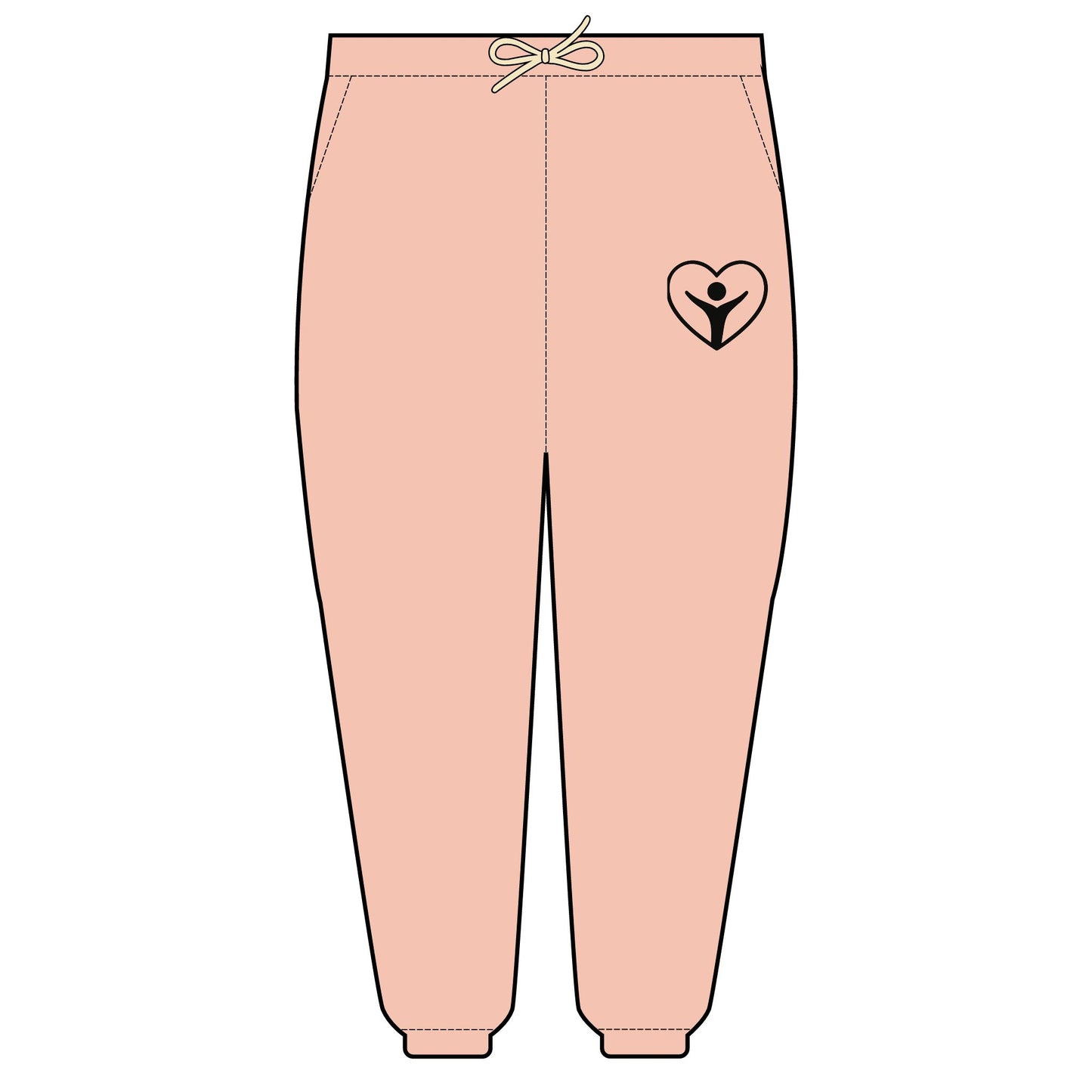 'I AM ENOUGH.' Brand Icon on Cozy Heart-Embroidered Fleece Sweatpants