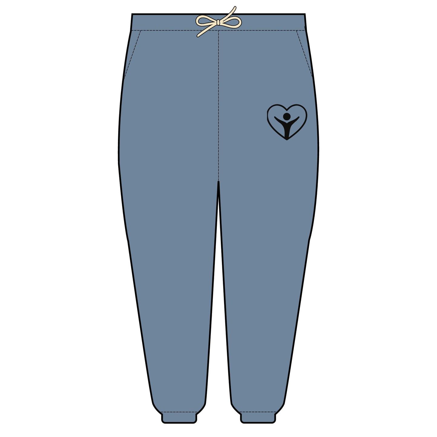 'I AM ENOUGH.' Brand Icon on Cozy Heart-Embroidered Fleece Sweatpants