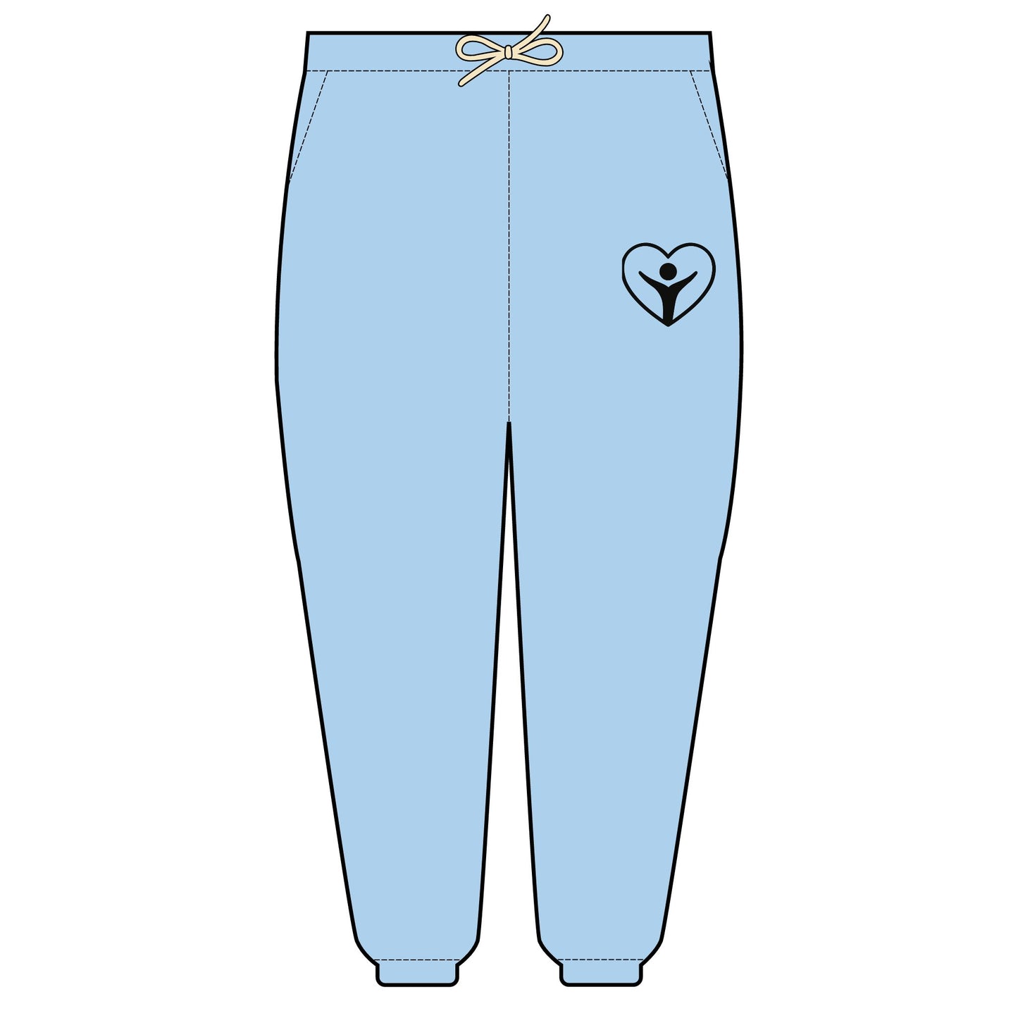 'I AM ENOUGH.' Brand Icon on Cozy Heart-Embroidered Fleece Sweatpants
