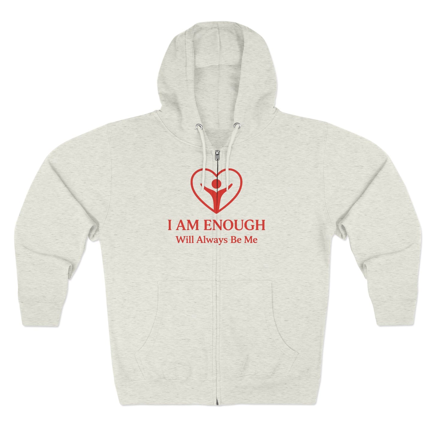 'I Am Enough.' Brand Logo and Icon Unisex Zip Hoodie