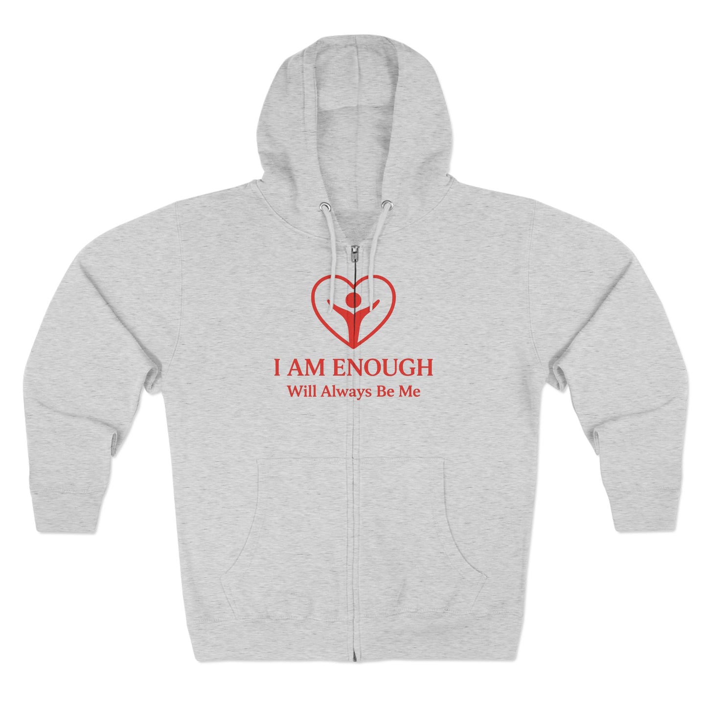 'I Am Enough.' Brand Logo and Icon Unisex Zip Hoodie