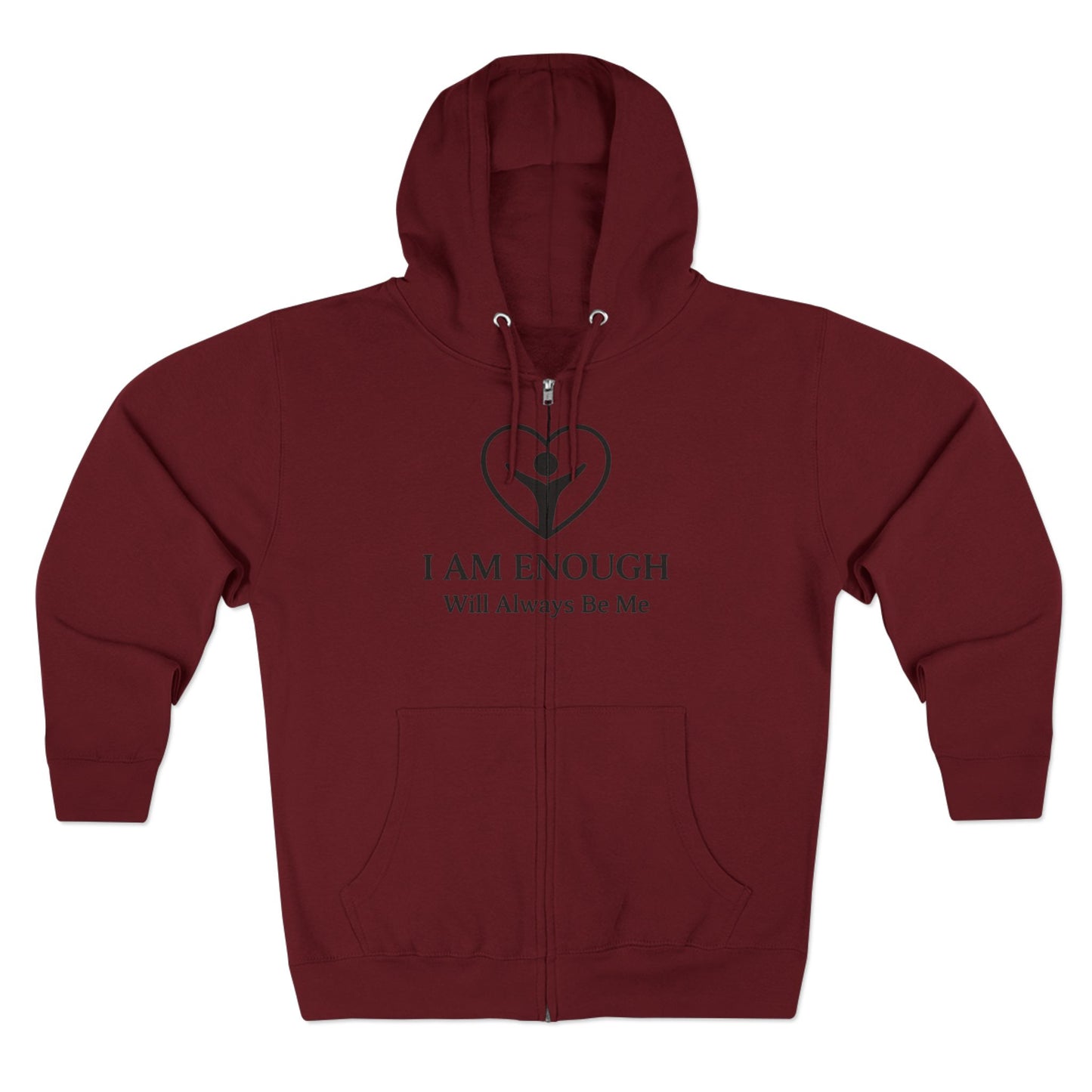 'I Am Enough.' Brand Logo and Icon Unisex Zip Hoodie