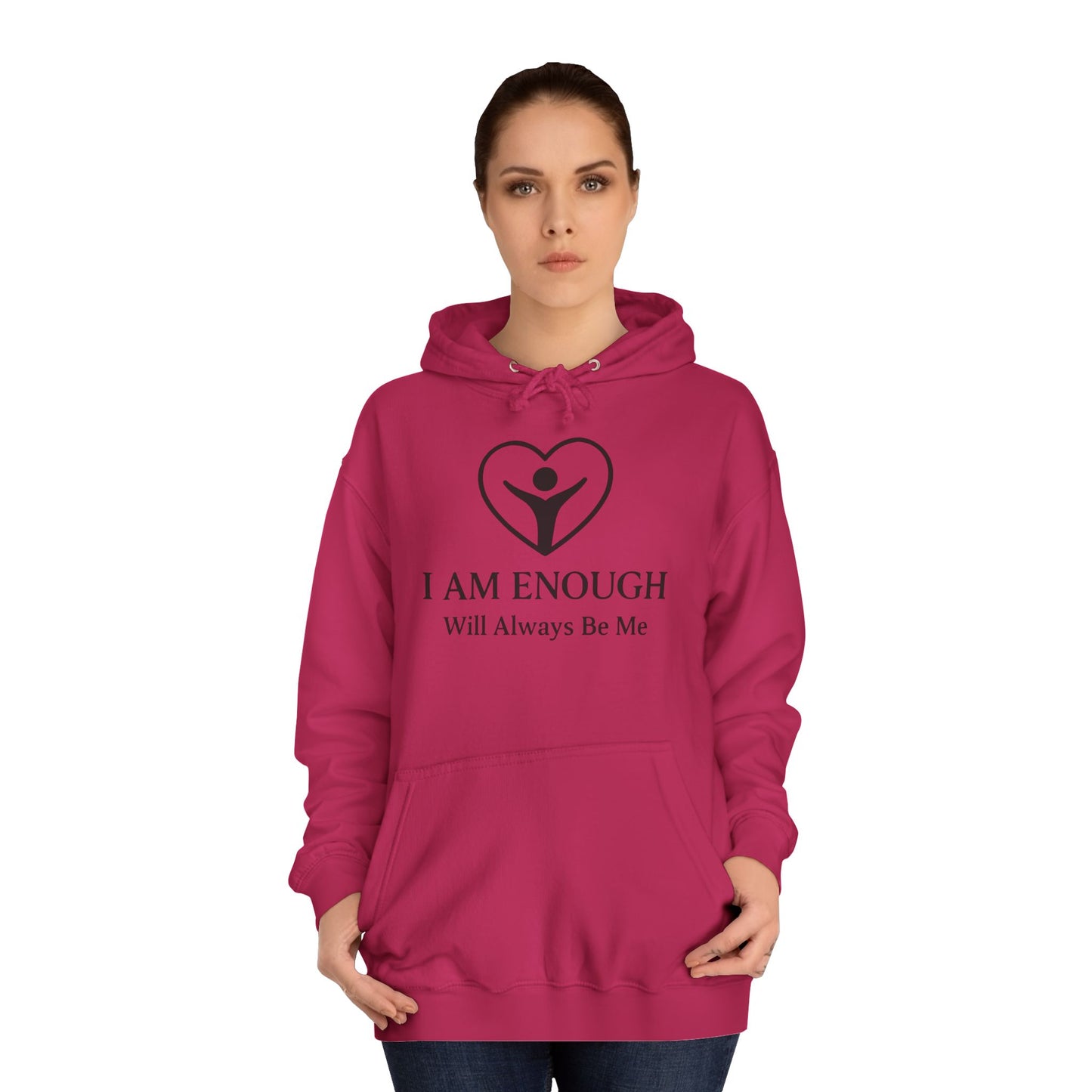 'I Am Enough' Brand Logo and Icon Unisex College Hoodie