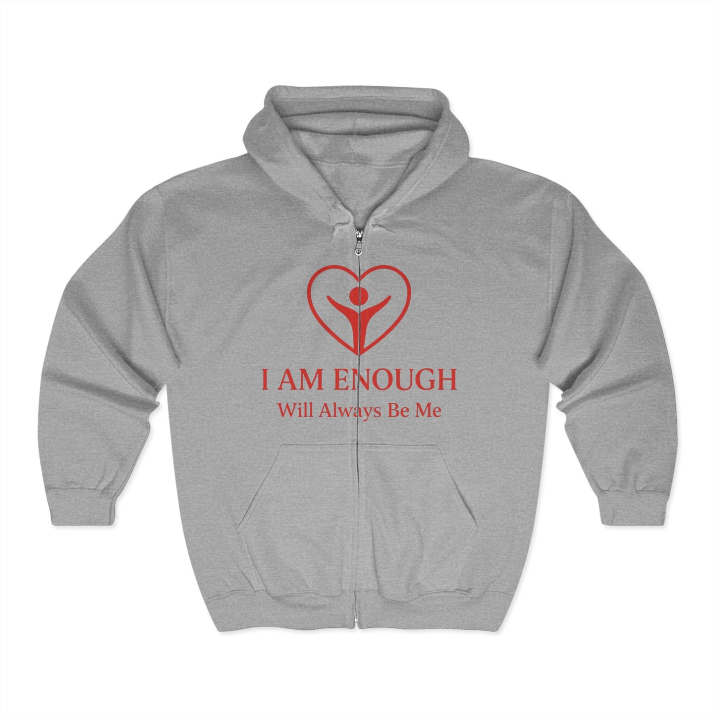 'I Am Enough' Brand Logo and Icon Full Zip Hoodie - Unisex Heavy Blend™