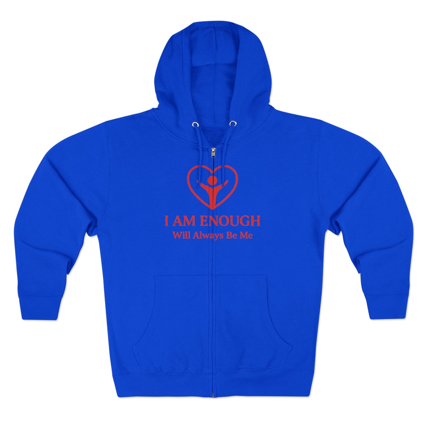 'I Am Enough.' Brand Logo and Icon Unisex Zip Hoodie