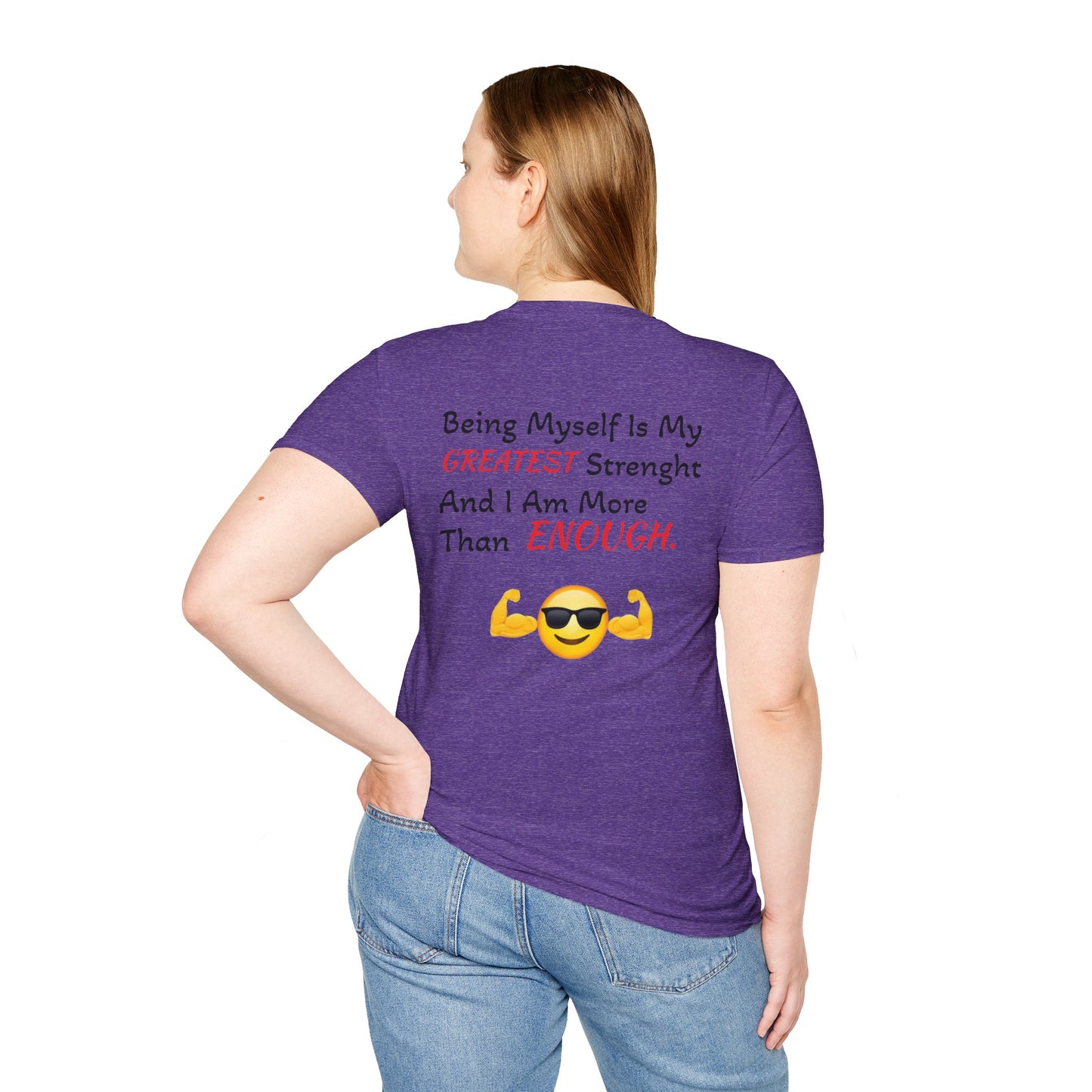 "Being Myself Is My Greatest Strength" Quote 'I AM ENOUGH' Brand Unisex T-Shirt