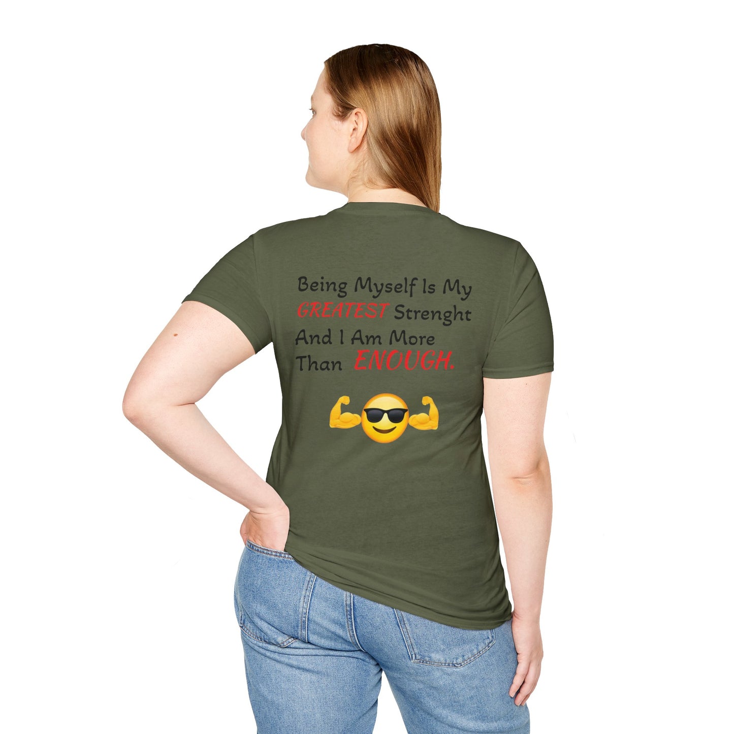 "Being Myself Is My Greatest Strength" Quote 'I AM ENOUGH' Brand Unisex T-Shirt