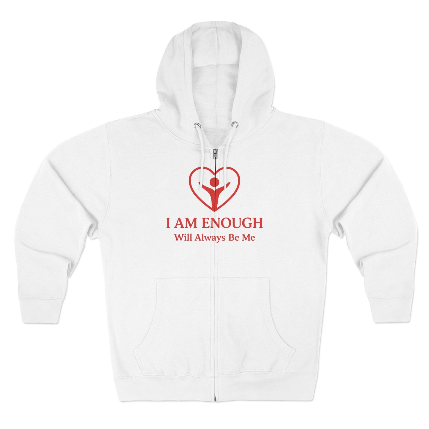 'I Am Enough.' Brand Logo and Icon Unisex Zip Hoodie