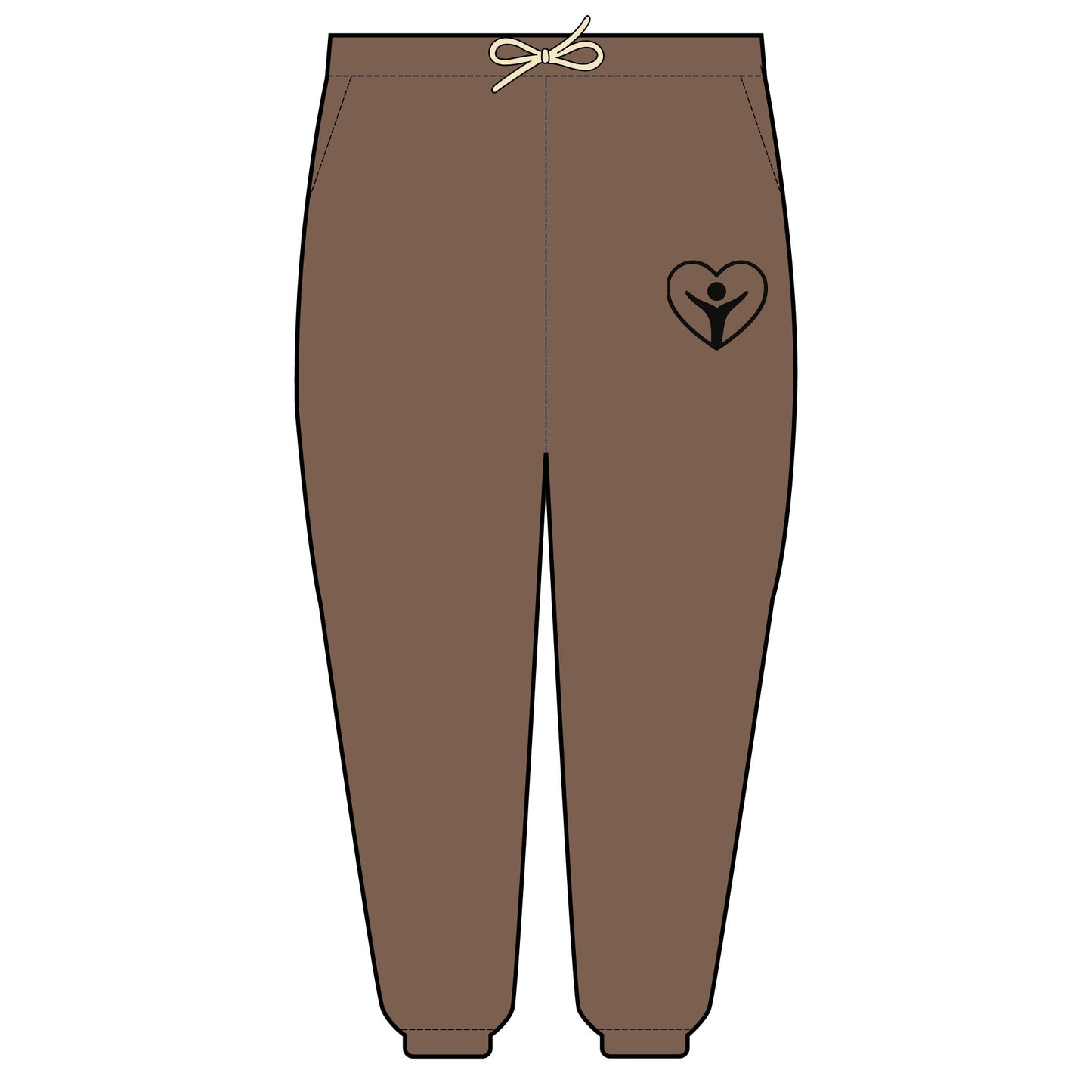 'I AM ENOUGH.' Brand Icon on Cozy Heart-Embroidered Fleece Sweatpants