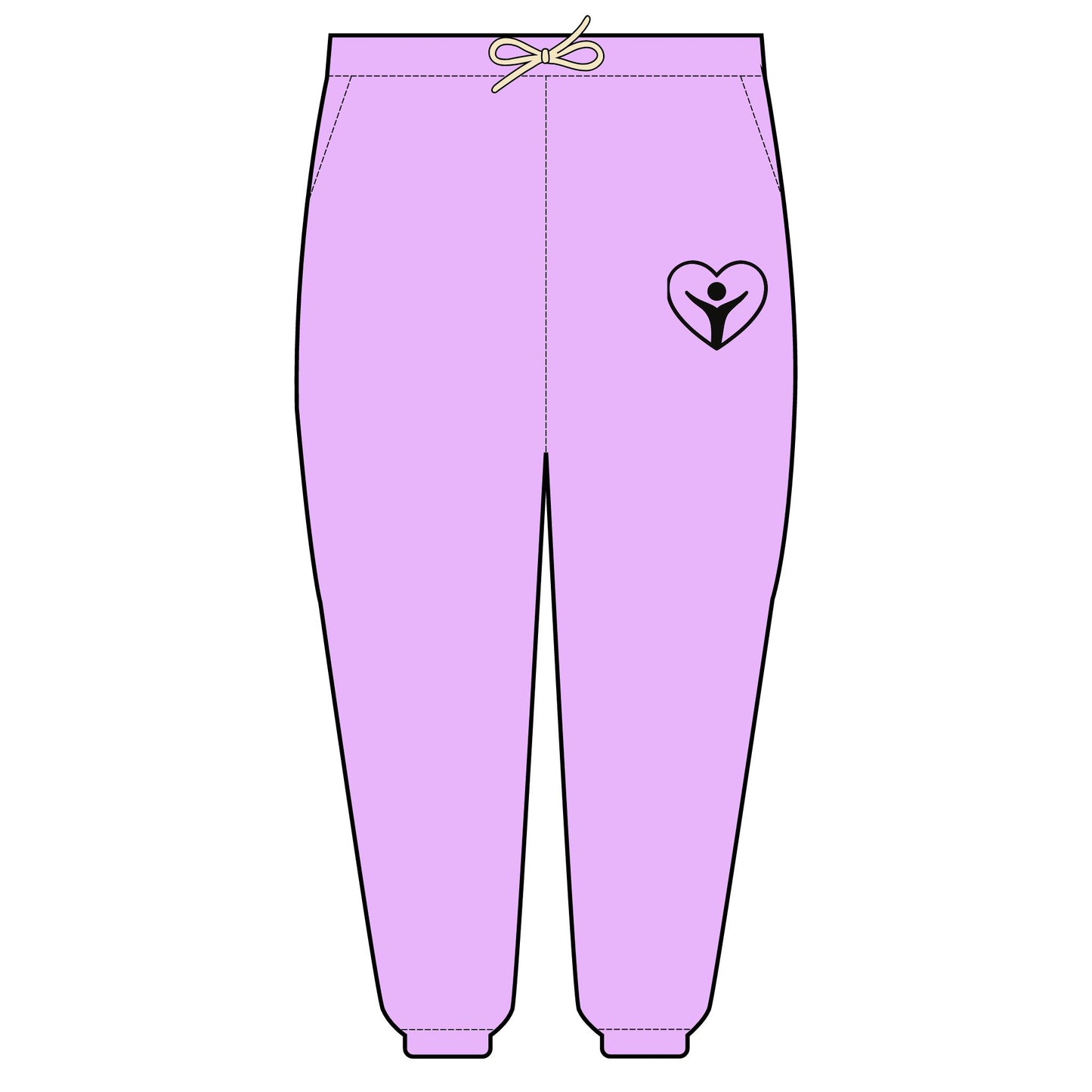 'I AM ENOUGH.' Brand Icon on Cozy Heart-Embroidered Fleece Sweatpants