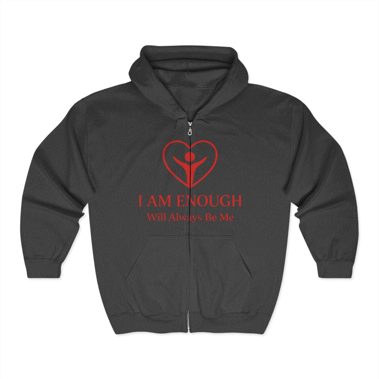 'I Am Enough' Brand Logo and Icon Full Zip Hoodie - Unisex Heavy Blend™